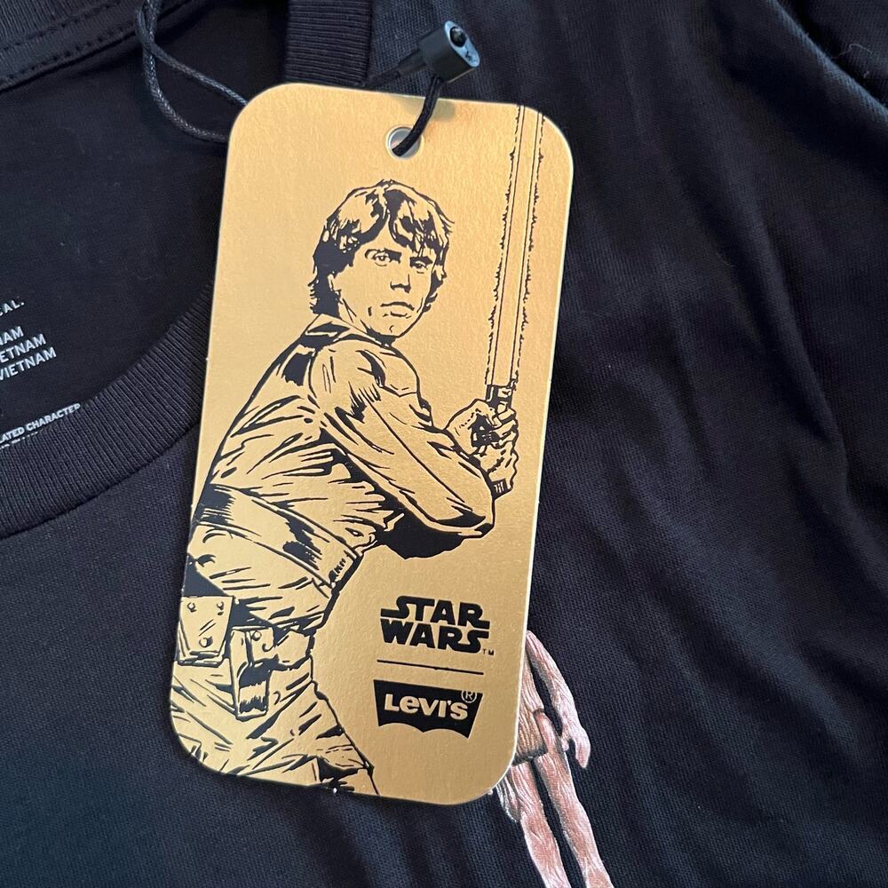 LEVI'S X STAR WARS NWT Crew Neck Black Long Sleeve Graphic T-Shirt Sz L - Picture 7 of 9